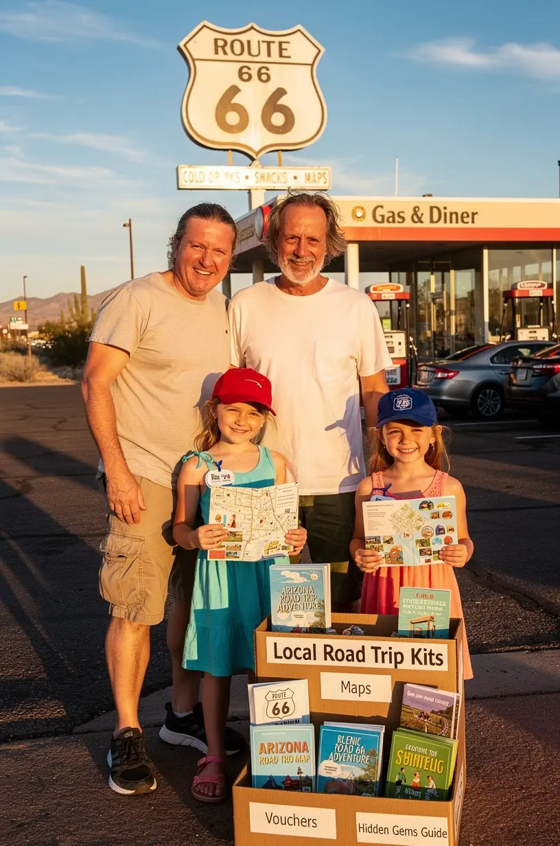 Практичный дорожный набор с региональными рекомендациями, картами и скидочными ваучерами для комфортного путешествия по США.